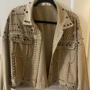 Studded tan jacket. Bought at boutique in Italy.